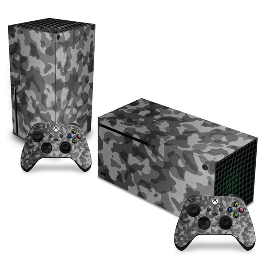 Skin Anti-Rage Xbox Series X Horizontal - Camuflado Cinza