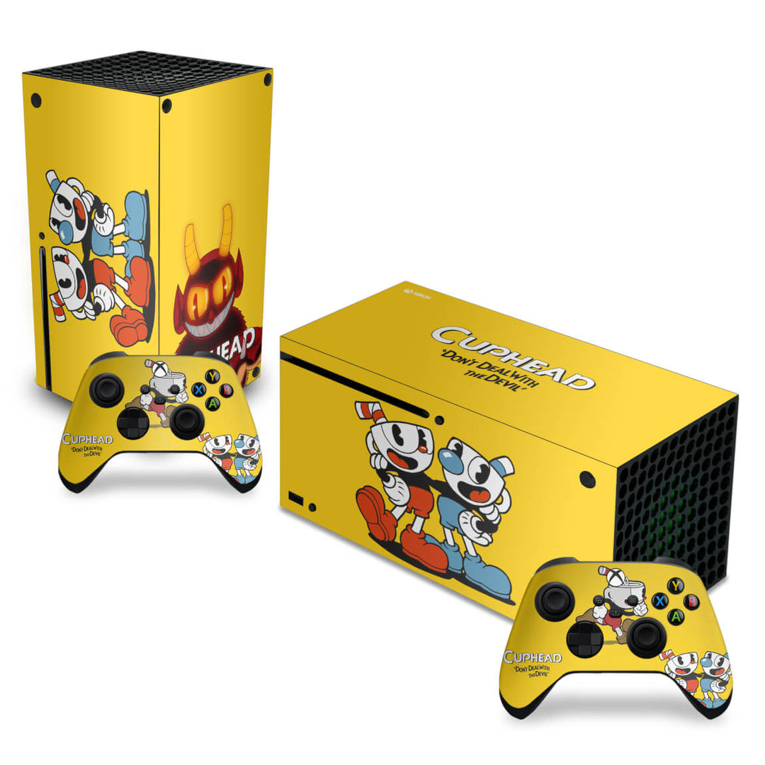 Skin Anti-Rage Xbox Series X Horizontal - Cuphead - Pop Arte Skins