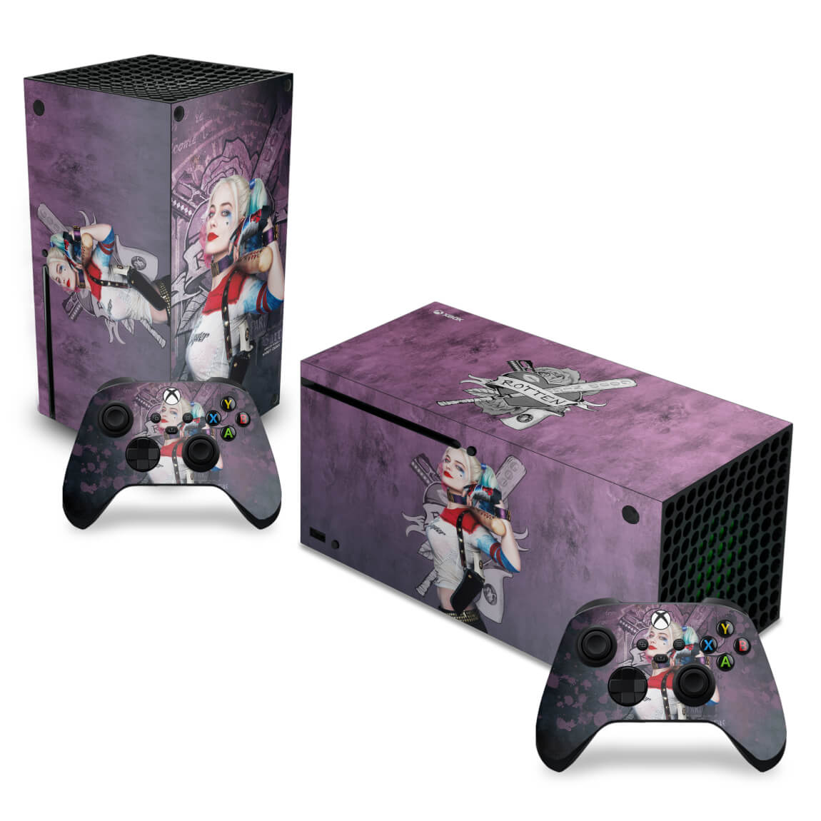 Skin Anti-Rage Xbox Series X Horizontal - Arlequina Harley Quinn