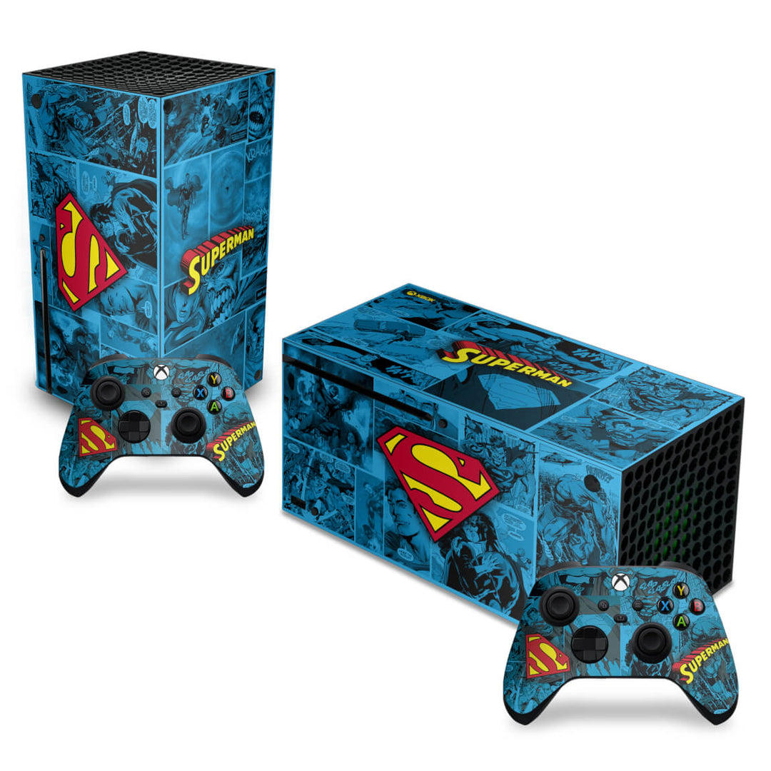 Skin Anti-Rage Xbox Series X Horizontal - Superman Comics - Pop Arte Skins