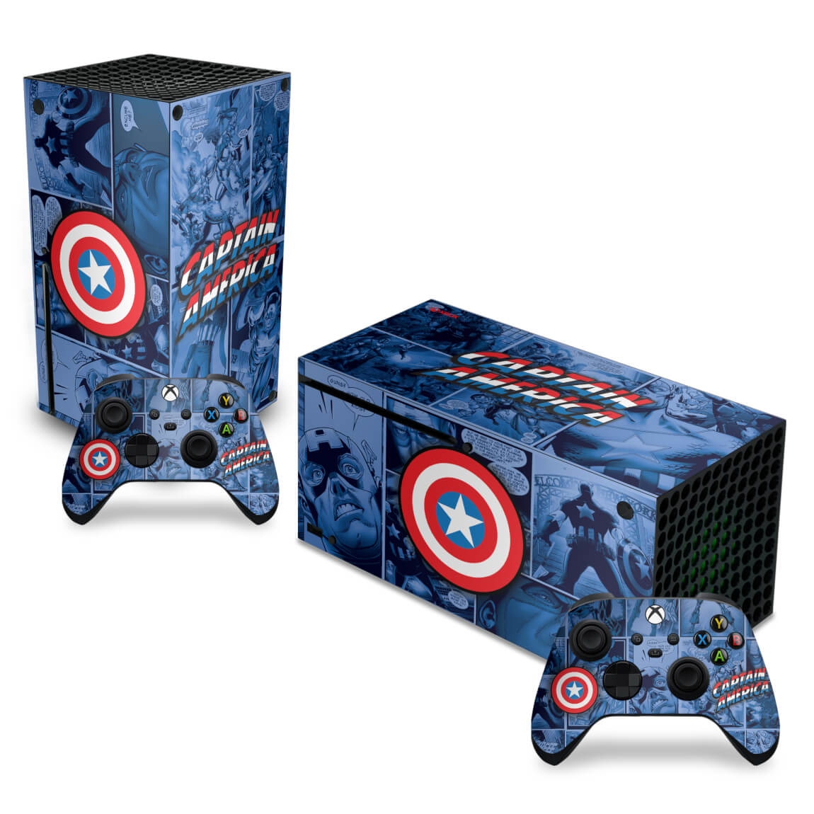 Skin Anti-Rage Xbox Series X Horizontal - Capitão América Comics