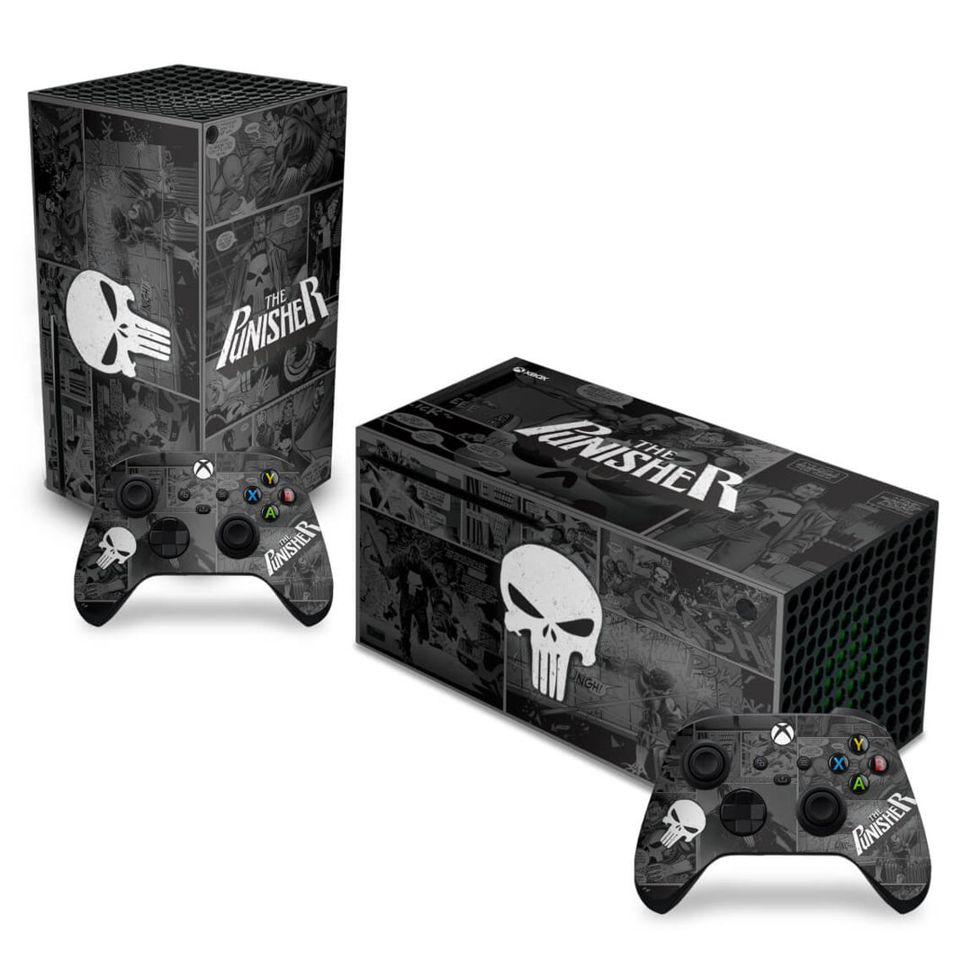 Skin Anti-Rage Xbox Series X Horizontal - The Punisher Justiceiro Comics - Pop Arte Skins