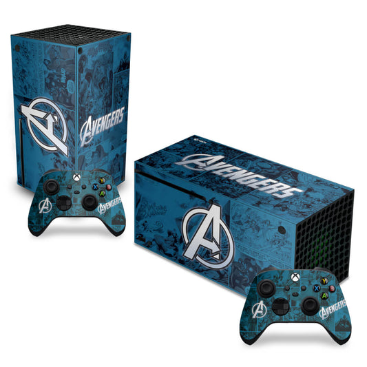 Skin Anti-Rage Xbox Series X Horizontal - Avengers Vingadores Comics