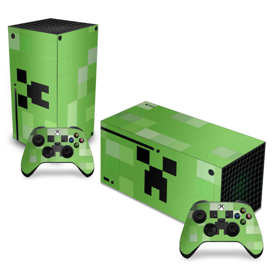 Skin Anti-Rage Xbox Series X Horizontal - Creeper Minecraft - Pop Arte Skins