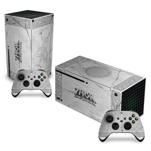 Skin Anti-Rage Xbox Series X Horizontal - Mjolnir Thor Amor e Trovão - Pop Arte Skins