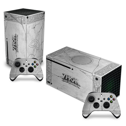 Skin Anti-Rage Xbox Series X Horizontal - Mjolnir Thor Amor e Trovão
