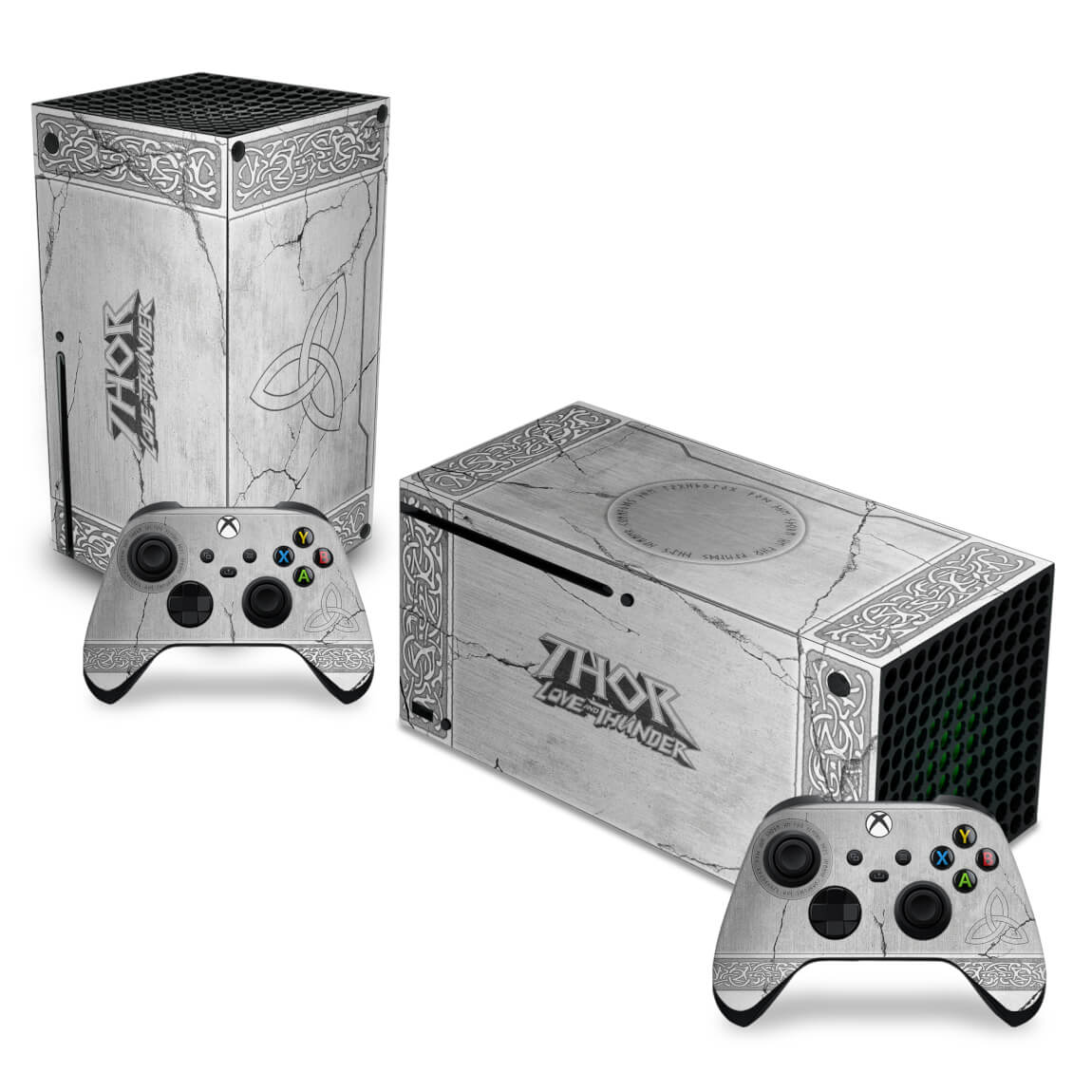 Skin Anti-Rage Xbox Series X Horizontal - Mjolnir Thor Amor e Trovão