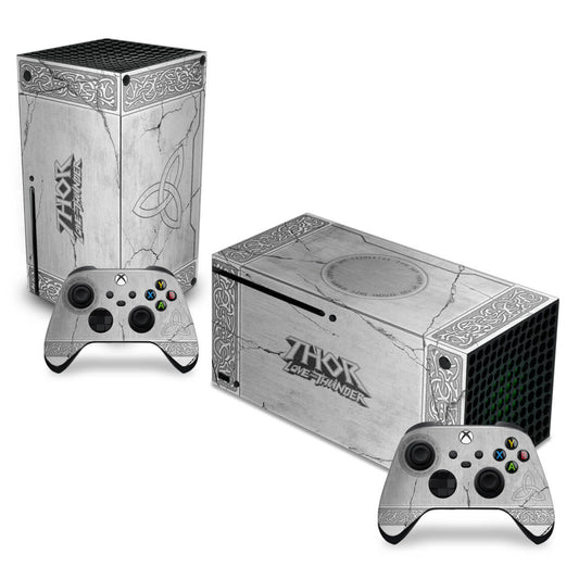 Skin Anti-Rage Xbox Series X Horizontal - Mjolnir Thor Amor e Trovão