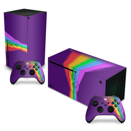 Skin Anti-Rage Xbox Series X Horizontal - Rainbow Colors Colorido
