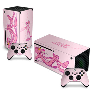 Skin Anti-Rage Xbox Series X Horizontal - Pantera Cor de Rosa - Pop Arte Skins