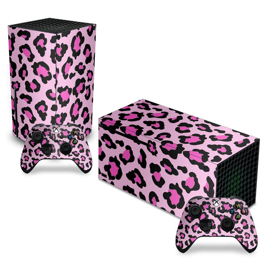 Skin Anti-Rage Xbox Series X Horizontal - Onça Rosa