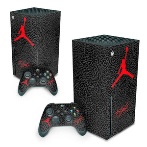 Skin Anti-Rage Xbox Series X Vertical - Jordan Flight - Pop Arte Skins