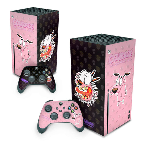 Skin Anti-Rage Xbox Series X Vertical - Coragem: O cão covarde