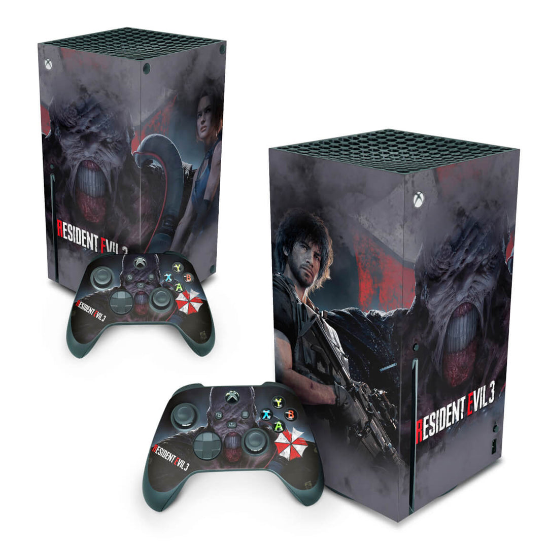 Skin Anti-Rage Xbox Series X Vertical - Resident Evil 3 Remake - Pop Arte Skins