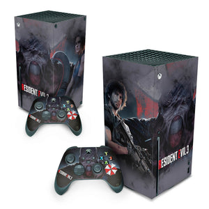 Skin Anti-Rage Xbox Series X Vertical - Resident Evil 3 Remake - Pop Arte Skins