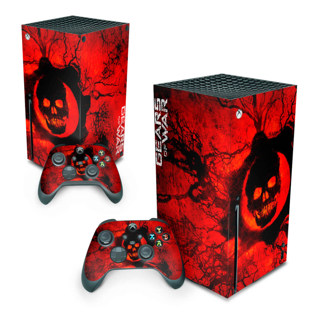 Skin Anti-Rage Xbox Series X Vertical - Gears of War - Skull - Pop Arte Skins