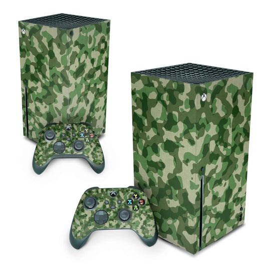 Xbox Series X Skin Anti-Rage Vertical - Camuflado Verde