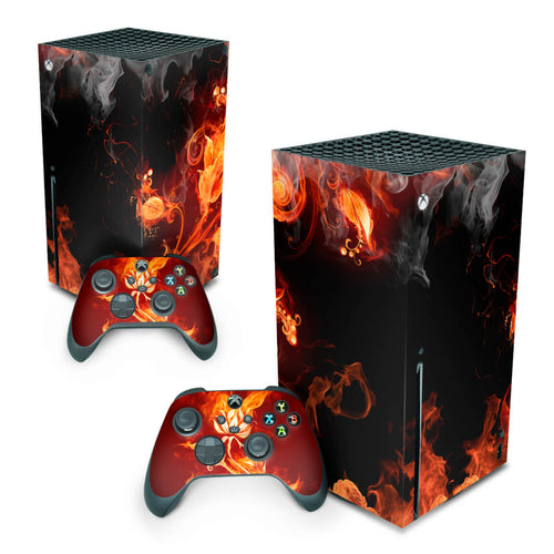 Skin Anti-Rage Xbox Series X Vertical - Fire Flower