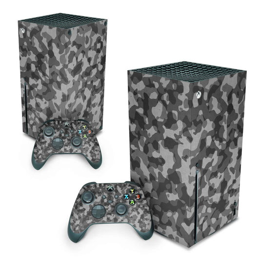 Xbox Series X Skin Anti-Rage Vertical - Camuflado Cinza