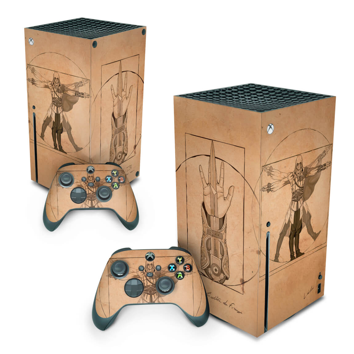 Xbox Series X Skin Anti-Rage Vertical - Assassin’S Creed Vitruviano