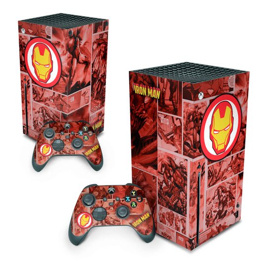 Xbox Series X Skin Anti-Rage Vertical - Homem De Ferro Comics