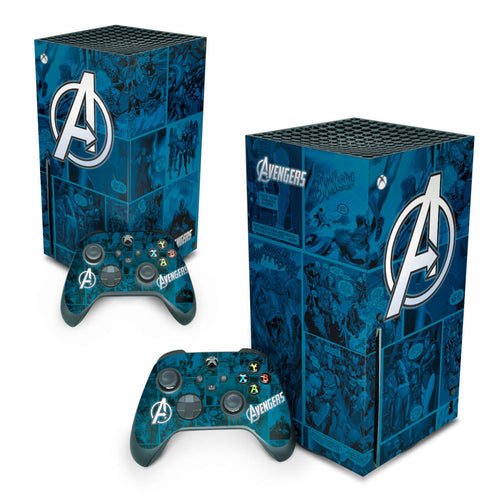 Skin Anti-Rage Xbox Series X Vertical - Avengers Vingadores Comics