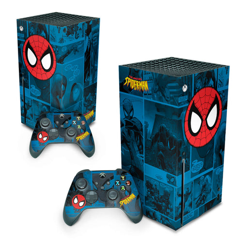 Skin Anti-Rage Xbox Series X Vertical - Homem-Aranha Spider-Man Comics