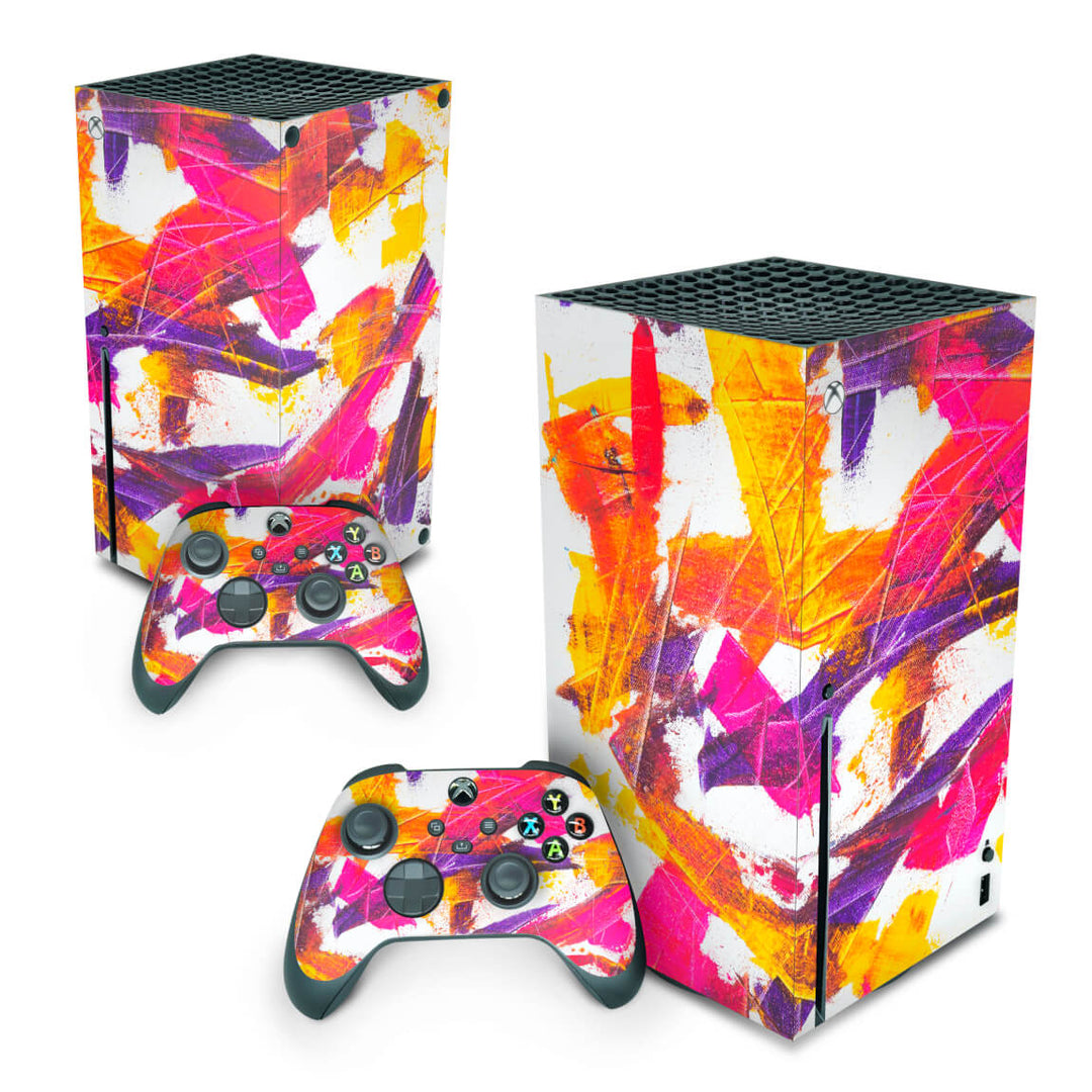 Skin Anti-Rage Xbox Series X Vertical - Abstrato #103 - Pop Arte Skins