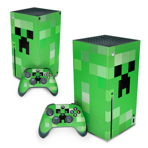 Skin Anti-Rage Xbox Series X Vertical - Creeper Minecraft - Pop Arte Skins