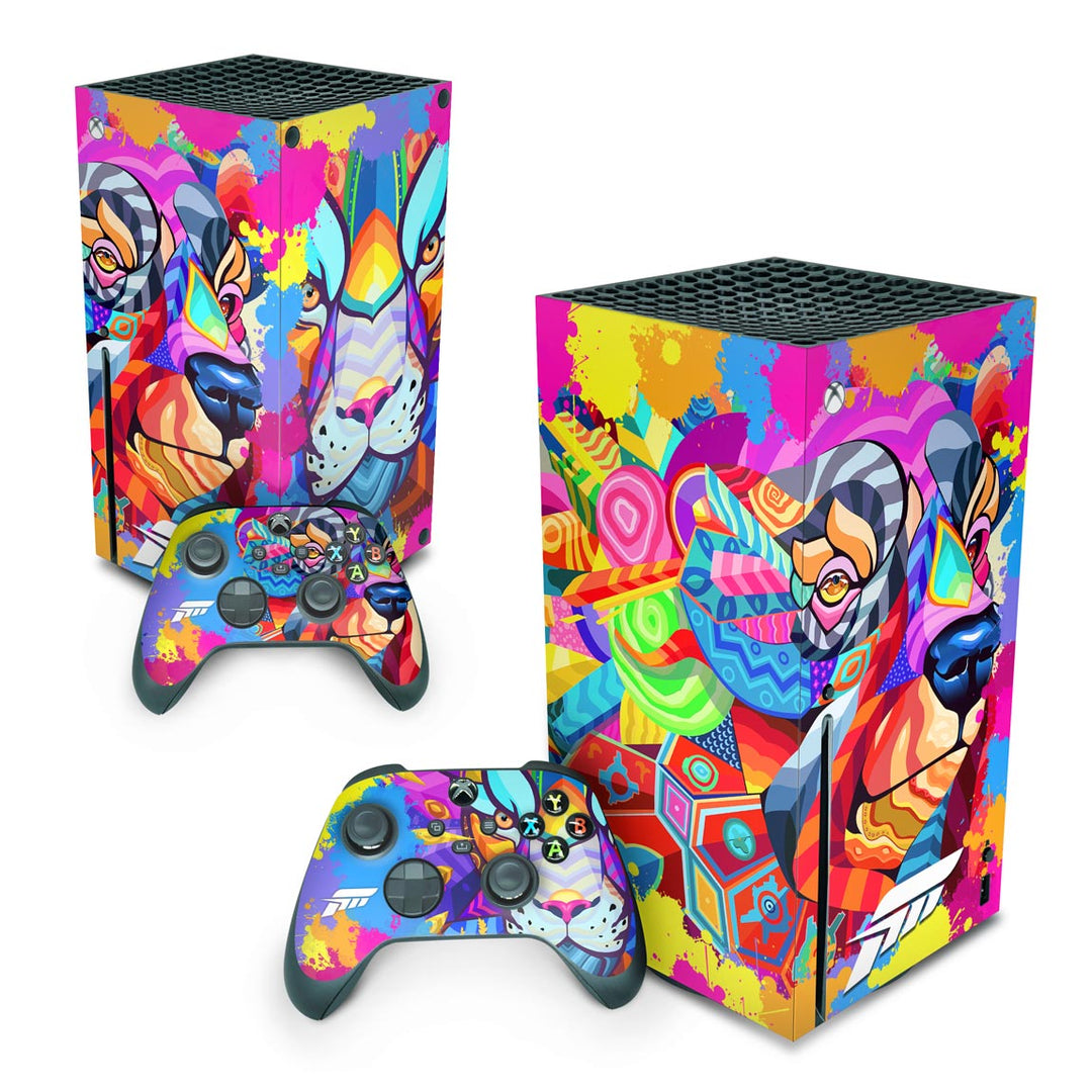 Skin Anti-Rage Xbox Series X Vertical - Forza Horizon 5 - Pop Arte Skins