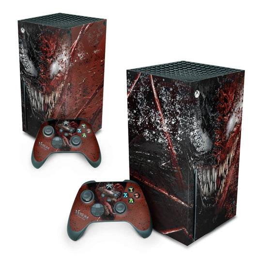 Xbox Series X Skin Anti-Rage Vertical - Venom Tempo de Carnificina