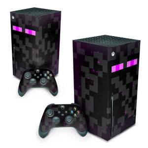 Skin Anti-Rage Xbox Series X Vertical - Minecraft Enderman - Pop Arte Skins