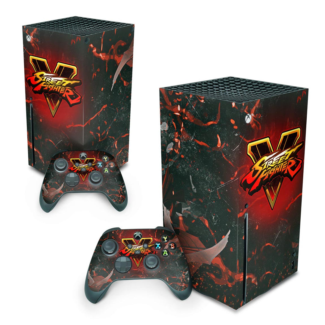 Skin Anti-Rage Xbox Series X Vertical - Street Fighter V - Pop Arte Skins