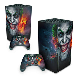 Skin Anti-Rage Xbox Series X Vertical - Coringa Joker - Pop Arte Skins