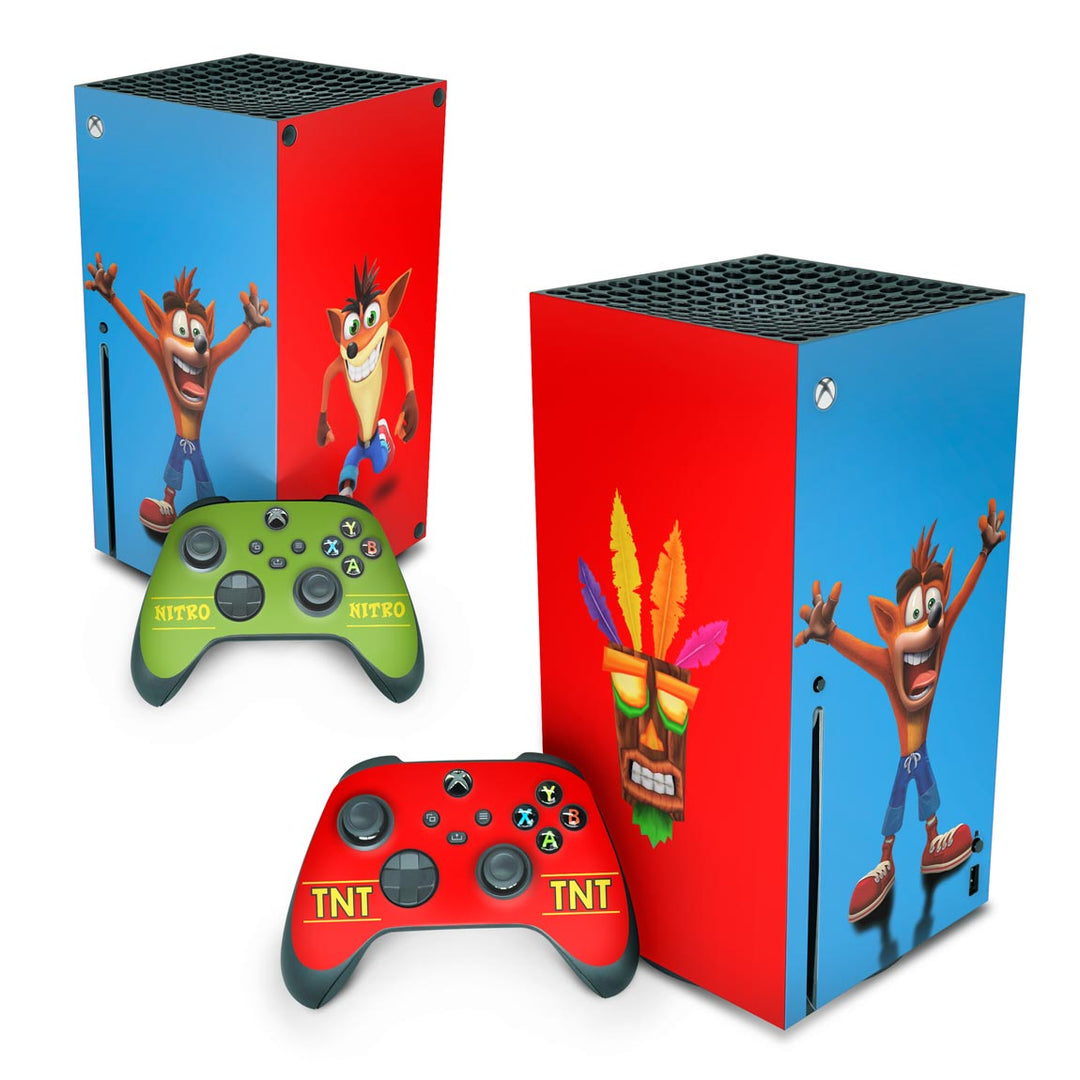 Skin Anti-Rage Xbox Series X Vertical - Crash Bandicoot - Pop Arte Skins