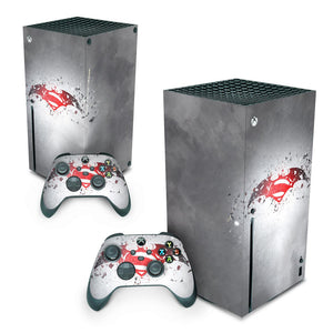Skin Anti-Rage Xbox Series X Vertical - Batman Vs Superman Logo - Pop Arte Skins