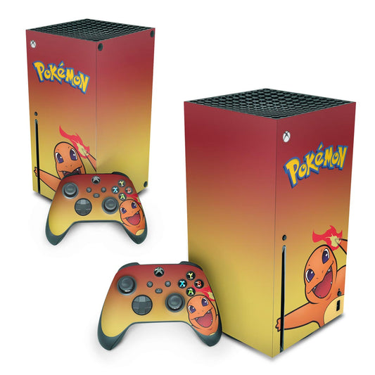 Xbox Series X Skin Anti-Rage Vertical - Pokemon Charmander