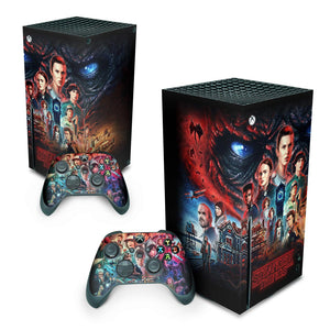 Skin Anti-Rage Xbox Series X Vertical - Stranger Things - Pop Arte Skins