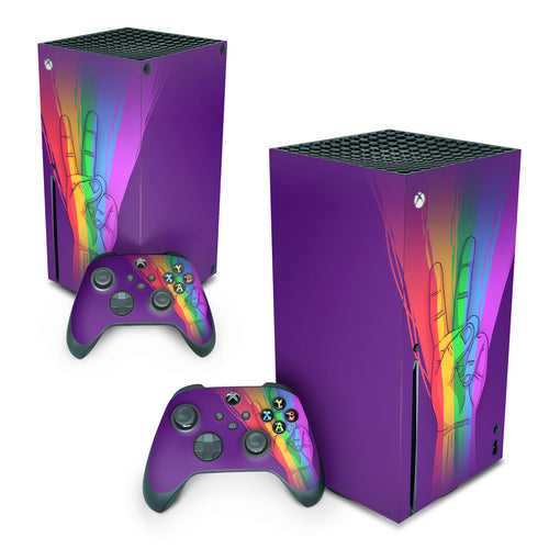 Skin Anti-Rage Xbox Series X Vertical - Rainbow Colors Colorido