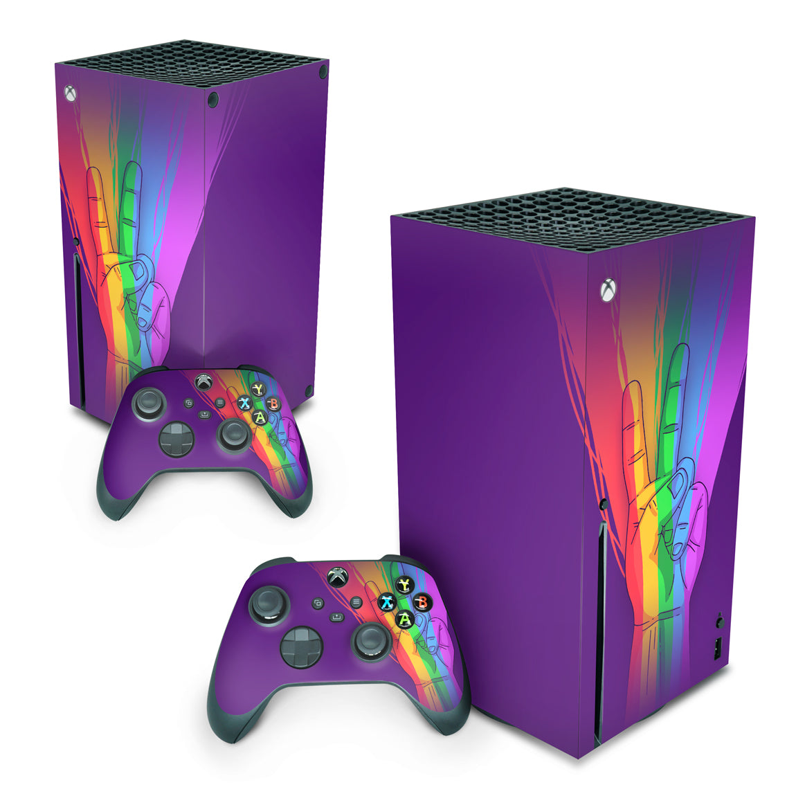 Xbox Series X Skin Anti-Rage Vertical - Rainbow Colors Colorido