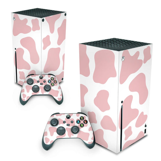 Xbox Series X Skin Anti-Rage Vertical - Vaquinha Rosa