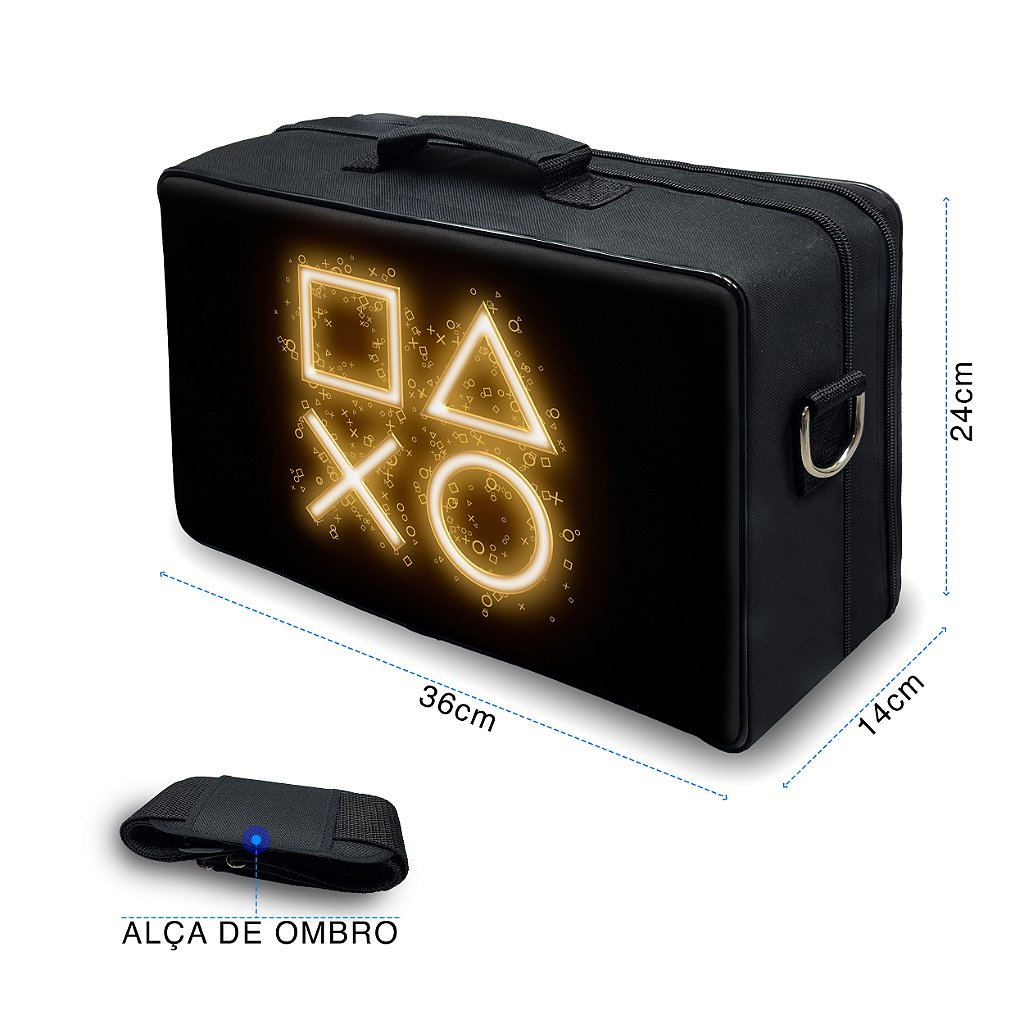 Bolsa PS5 Fat Mochila Transporte Playstation 5 Fat Bag - Days Of Play Edição Limitada - Pop Arte Skins - foto 5