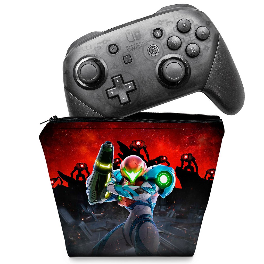 Capa Nintendo Switch Pro Controle Case - Metroid Dread