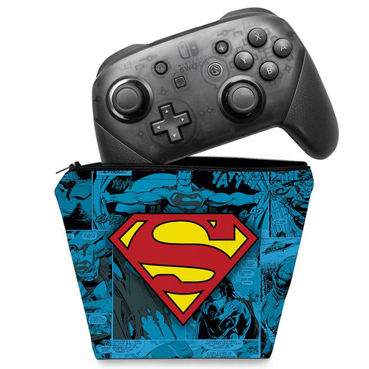 Capa Nintendo Switch Pro Controle Case - Superman Comics