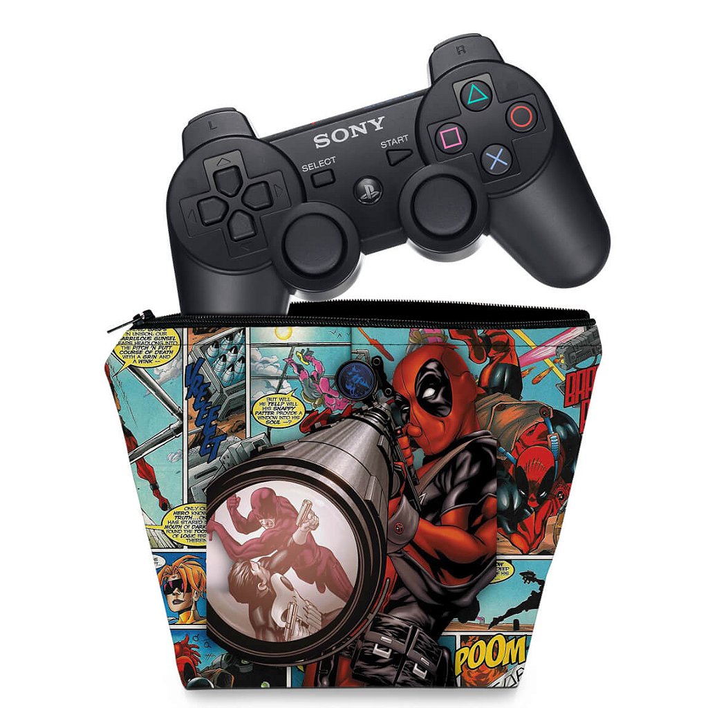 Capa Case PS3 Controle - Deadpool