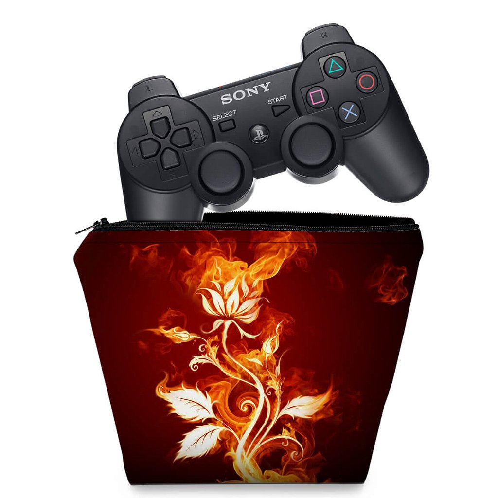 Capa Case PS3 Controle - Fire Flower