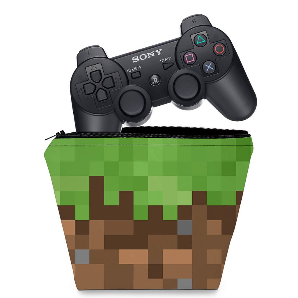 Capa Case PS3 Controle - Minecraft