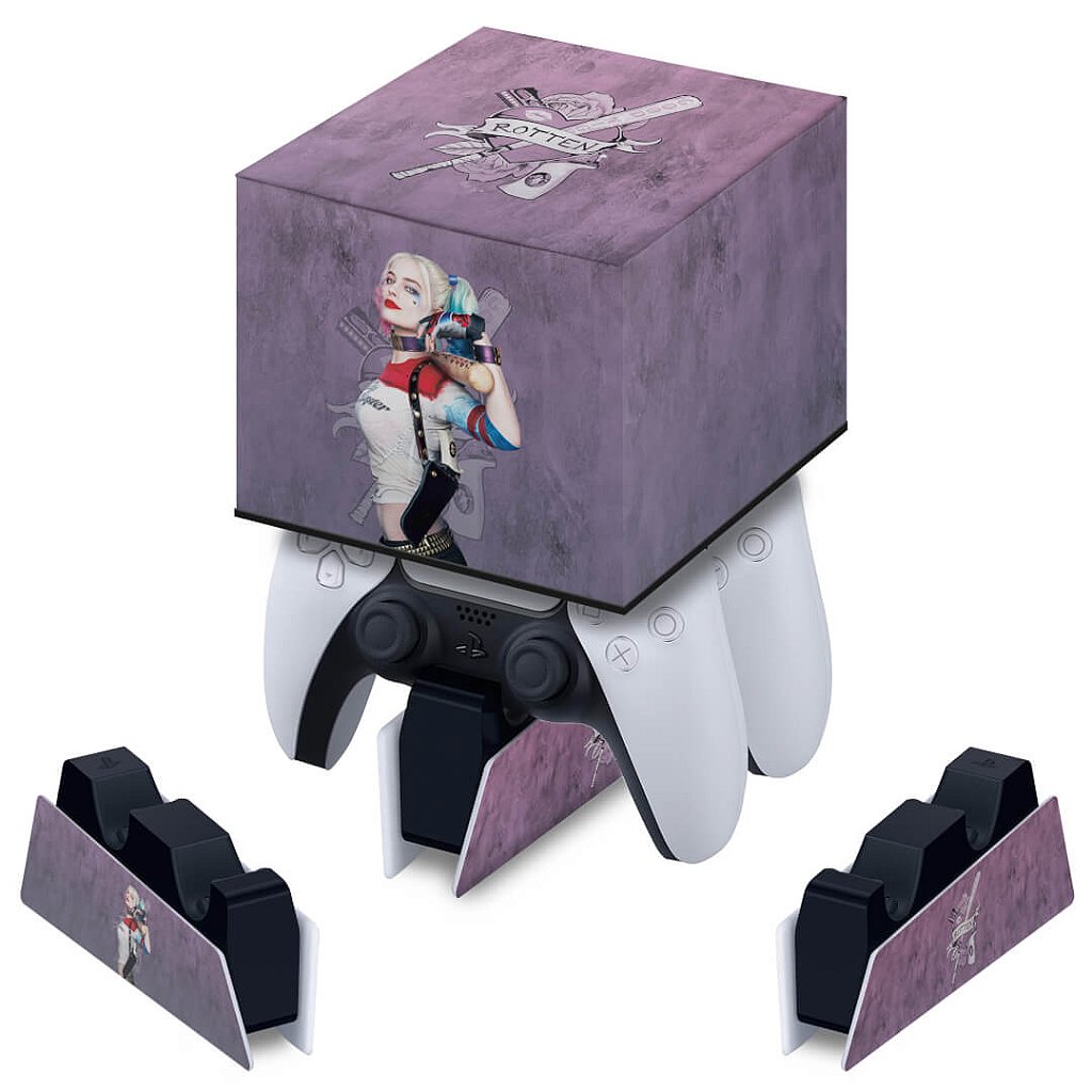 Capa PS5 Base de Carregamento Controle - Arlequina Harley Quinn
