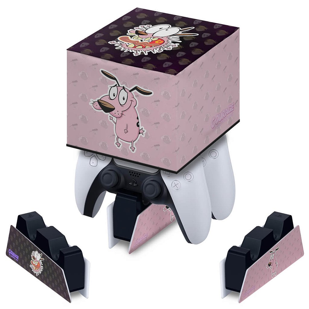 Capa PS5 Base de Carregamento Controle - Coragem: O Cão Covarde