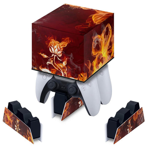 Capa PS5 Base de Carregamento Controle - Fire Flower